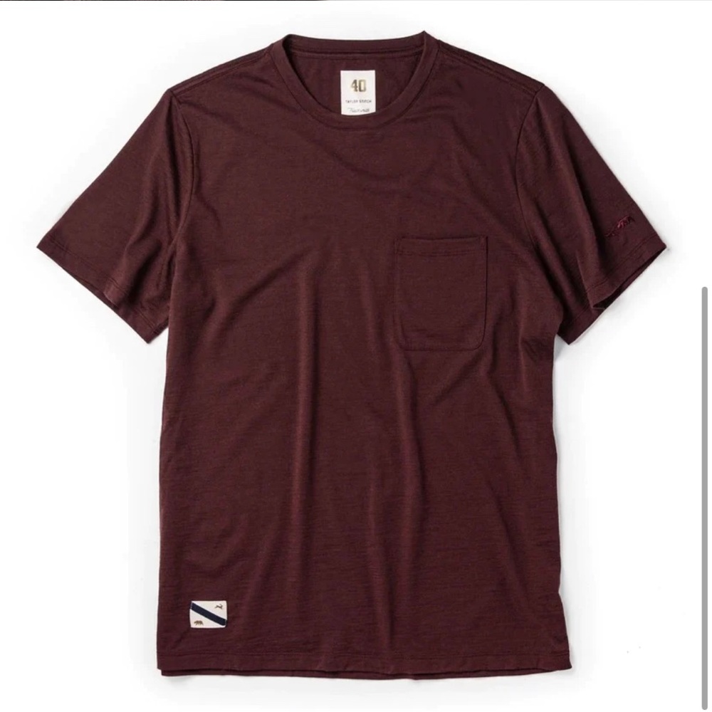 Taylor Stitch x Tracksmith Merino Tee in Wine (XS)